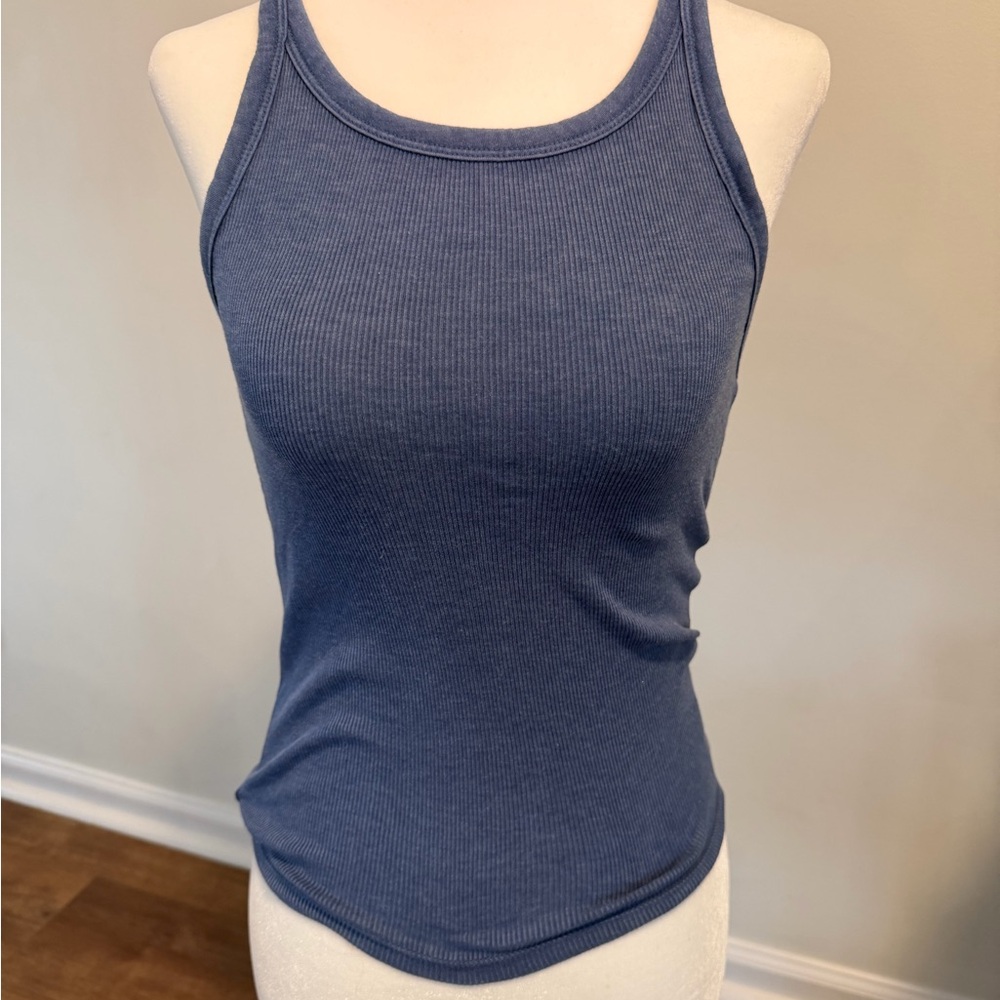 NWT! Aerie Ribbed Racerback Tank Top - Slate Blue- size XS